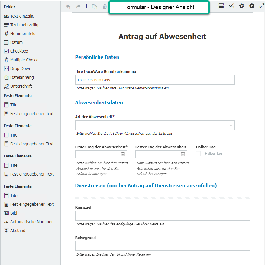 DocuWare Formular-Designer